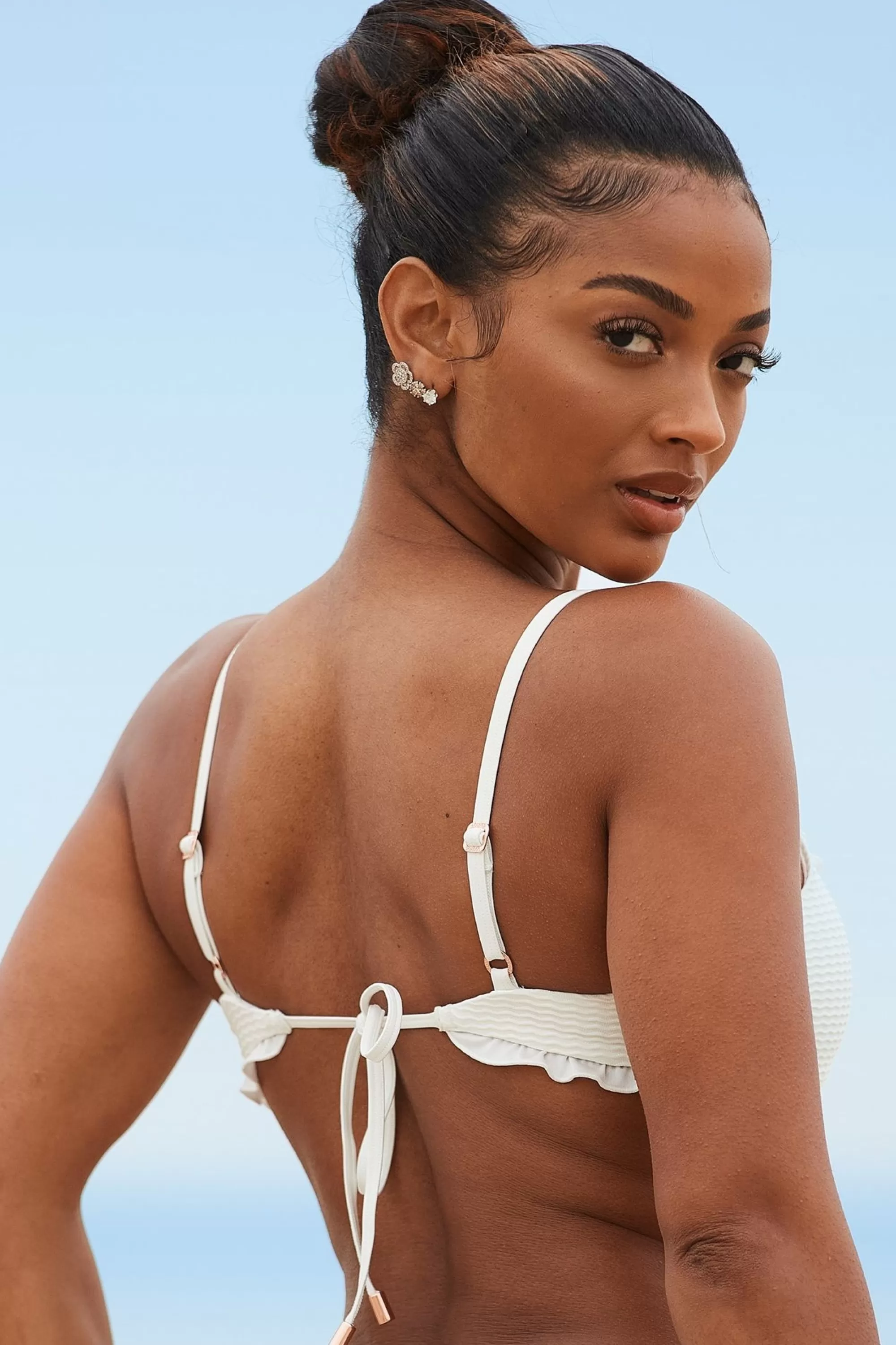 Vrouw Lounge Underwear Hawaii Getextureerd Bikinitopje