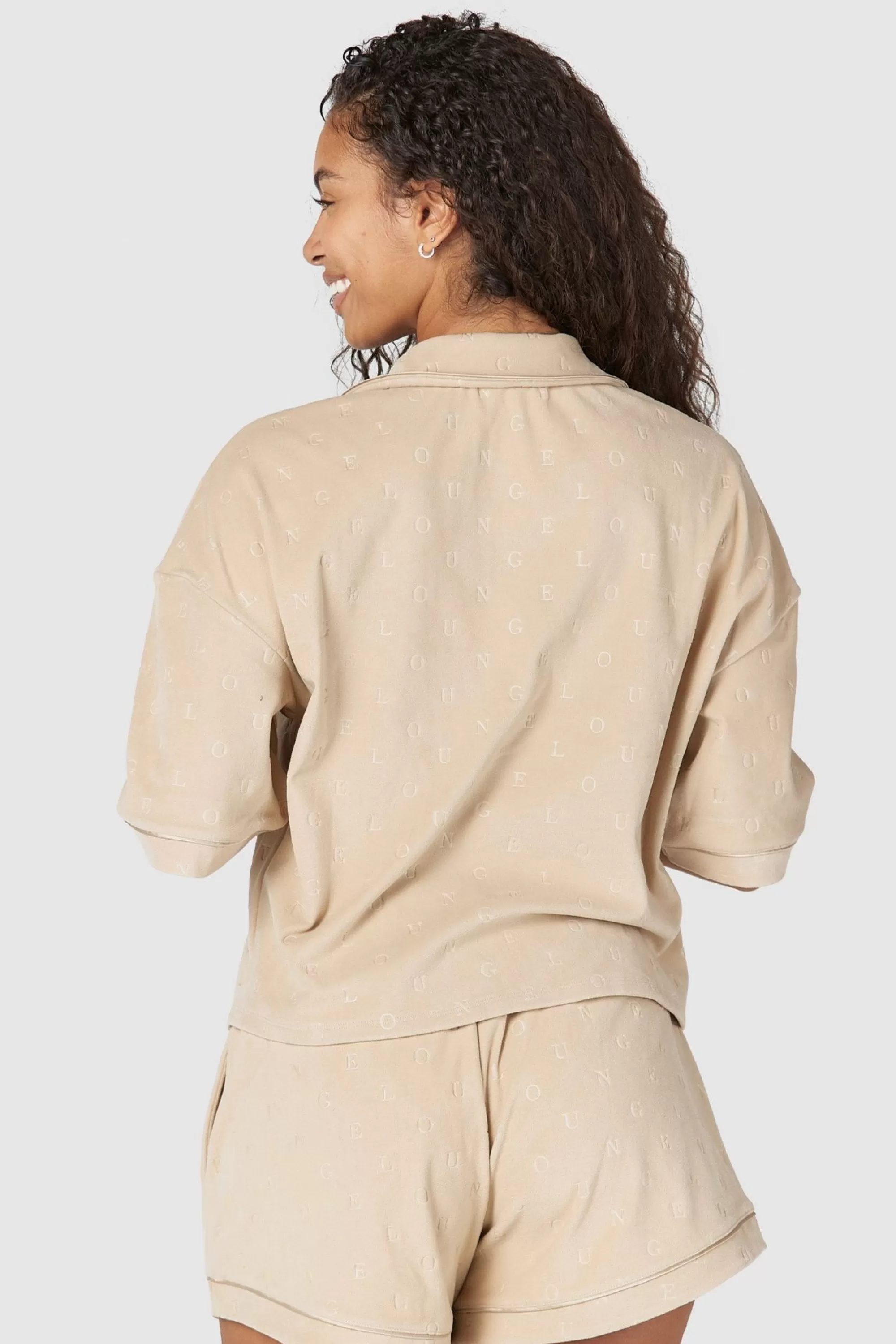 Vrouw Lounge Underwear Luxury Embossed Pyjamatop