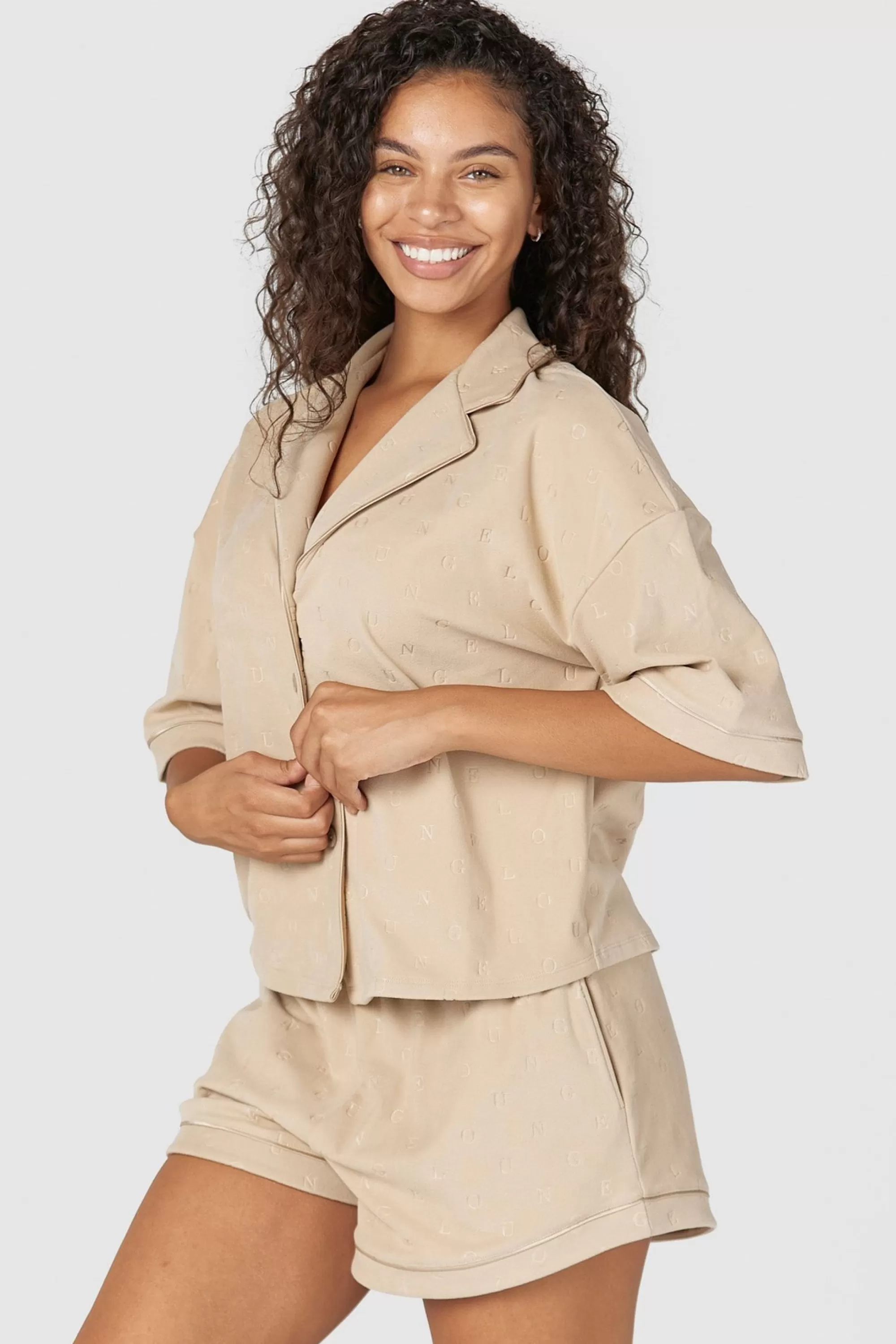 Vrouw Lounge Underwear Luxury Embossed Pyjamatop