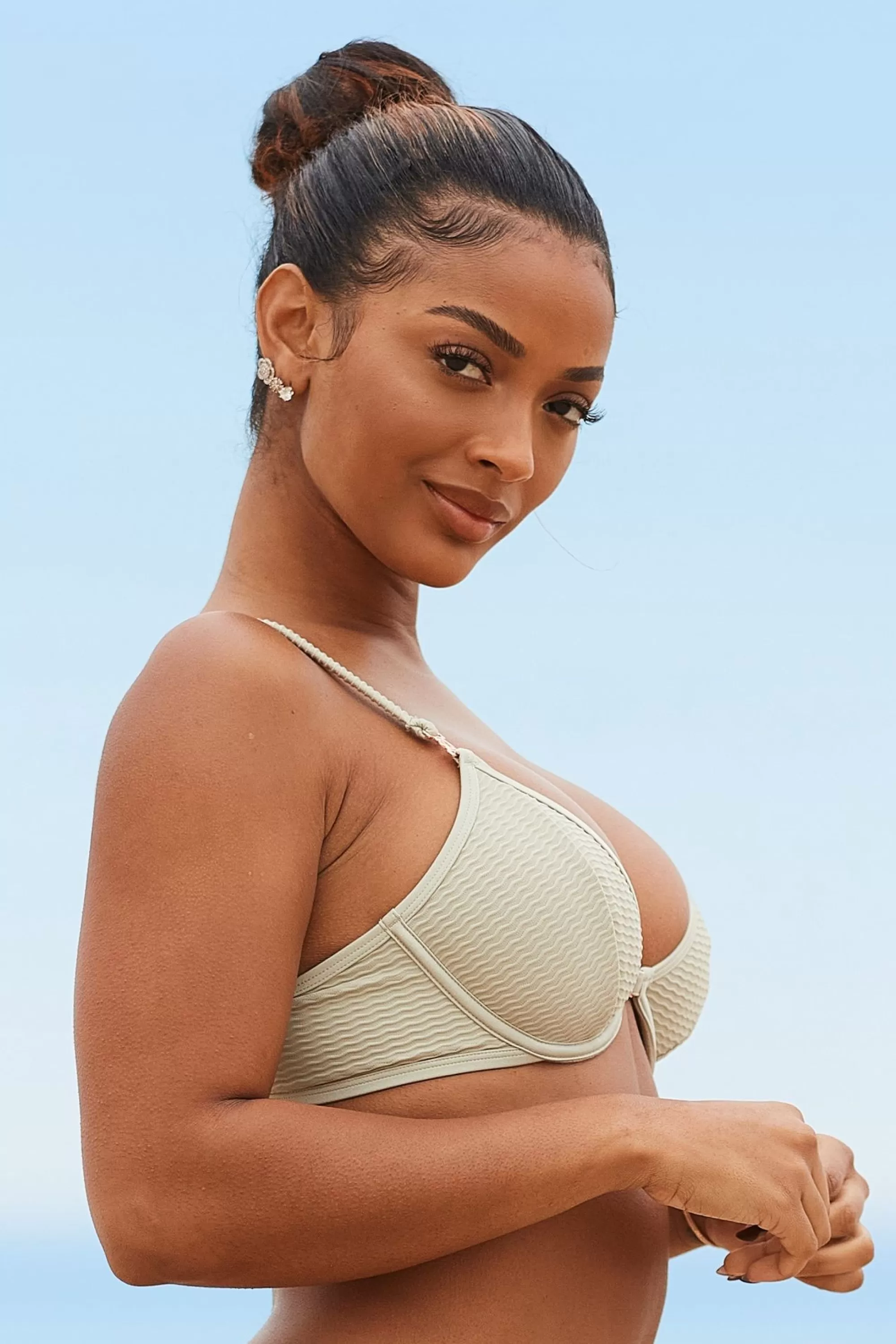 Vrouw Lounge Underwear New York Getextureerd Bikinitopje