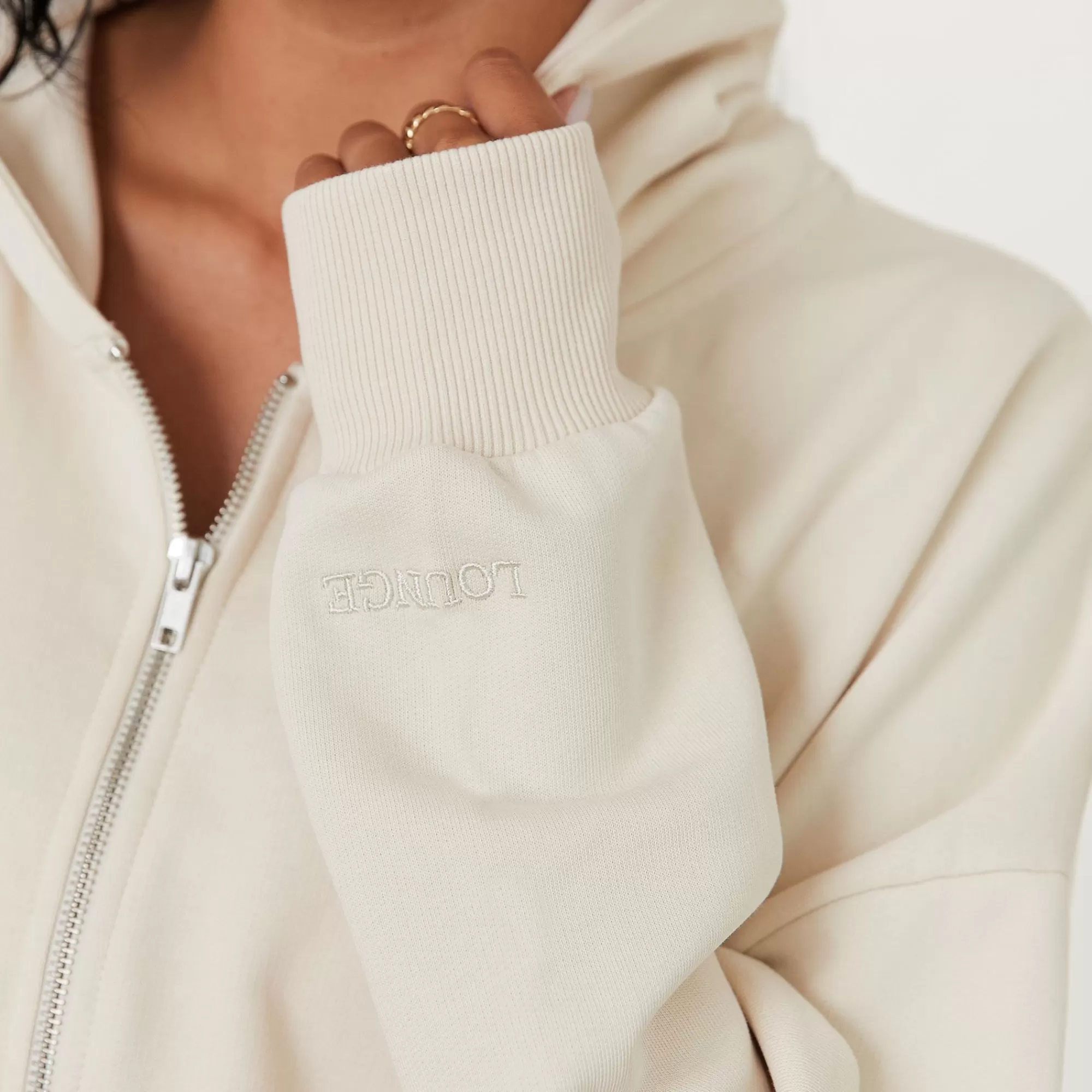 Vrouw Lounge Underwear Oversized Hoodie Met Rits X Jess Hunt