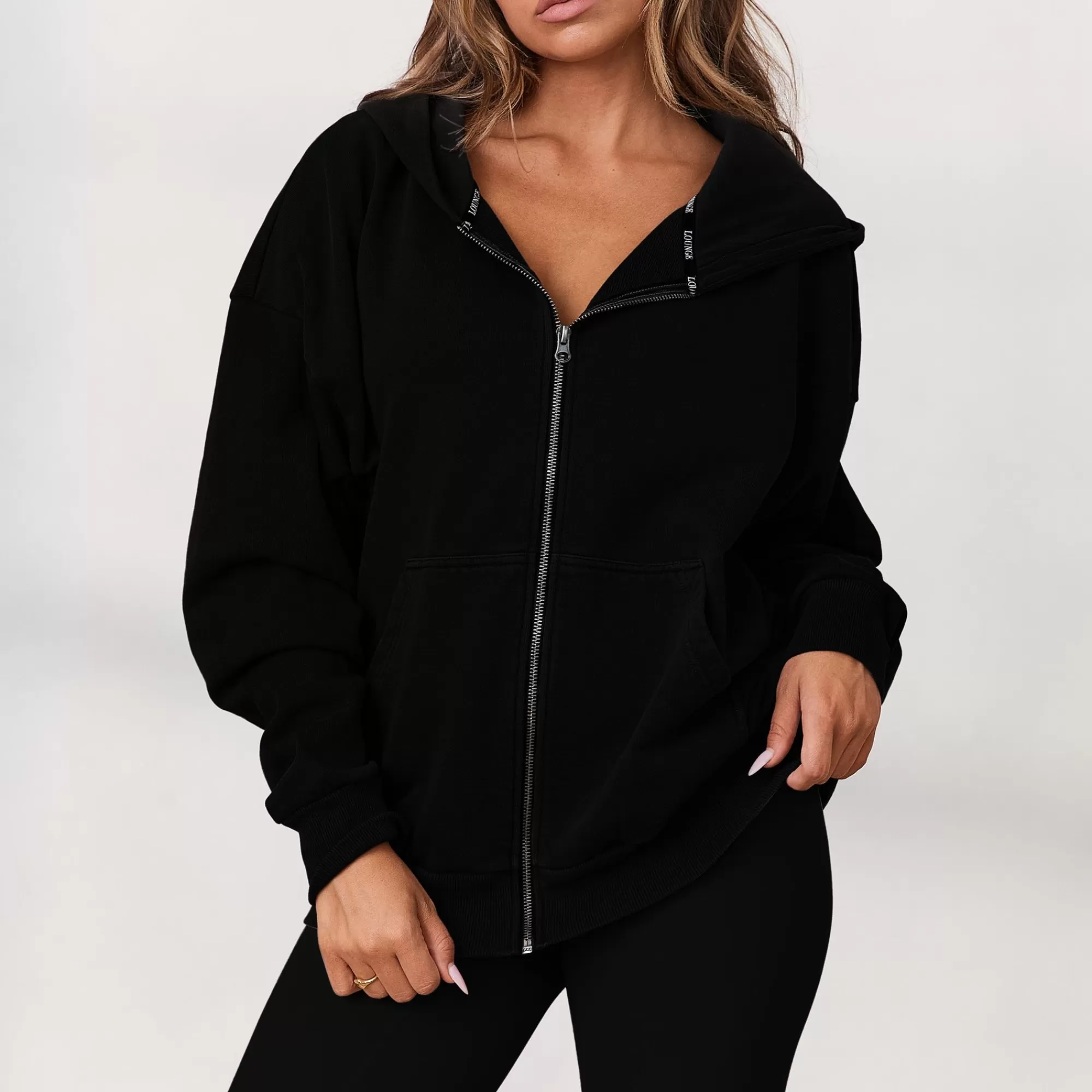 Vrouw Lounge Underwear Signature Oversized Hoodie Met Rits
